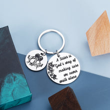 将图片加载到图库查看器,Sister Birthday Gifts Keychain for Women BFF from Best Friend Christmas New Year Thank you Jewelry Pendant a Sister Is God's Way of Making Sure Key Ring Graduation Present for Teen Girls Her Female