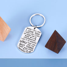 将图片加载到图库查看器,Valentine Gifts I Love You Couple Keychain for Boyfriend Husband Him from Girlfriend Wife Her Anniversary Birthday Christmas Gifts for Fiancee Fiance Wedding Present for Bride Groom Women Men Jewelry