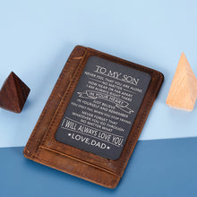 将图片加载到图库查看器,To My Son Birthday Graduation Valentines Gifts Inspirational Wallet Insert Card for Son from Daddy Step Dad Back to School Christmas Present for Teen Boys Weeding Gift for Groom Him Men
