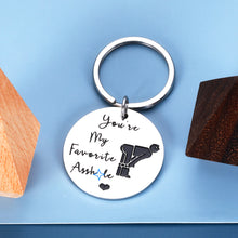 将图片加载到图库查看器,Funny Gifts for Men Boyfriend You Are My Favorite Keychain Christmas Anniversary Present for Husband Hubby Fiance from Wife Girlfriend Fiancee Birthday Valentine's Day Pendant for Male Him Jewelry