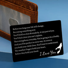 将图片加载到图库查看器,New Dad Wallet Insert Card Father to Be Fathers Day Gift for Men from Wife Pregnancy Baby Announcement Gifts for Him Fiance New Father Soon to Be Daddy First Time Dads Gifts from New Mommy Christmas