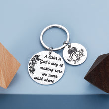 将图片加载到图库查看器,Sister Birthday Gifts Keychain for Women BFF from Best Friend Christmas New Year Thank you Jewelry Pendant a Sister Is God's Way of Making Sure Key Ring Graduation Present for Teen Girls Her Female