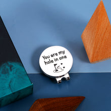 将图片加载到图库查看器,Golf Accessories for Men Golf Ball Marker with Magnetic Hat Clip Anniversary Christmas Valentines Gifts for Husband Boyfriend from Wife Girlfriend Birthday Gifts for Golf Lover You Are My Hole In One