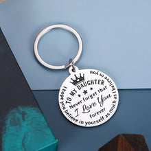 将图片加载到图库查看器,Christmas Gifts to My Daughter Inspirational Keychain for Teen Girls Valentine Birthday Graduation Present Encouraging Key Ring for Women Her from Mom Dad Family Never Forget That I Love You Jewelry