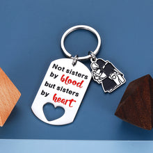 将图片加载到图库查看器,Friendship Gifts for Women Best Friends Keychain from Besties Sisters Girls Females Not Sisters by Blood But Sisters by Heart Key Ring Birthday Graduation Christmas Thanksgiving Present for Teens