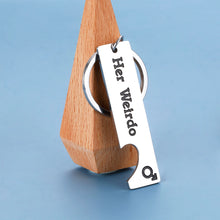 将图片加载到图库查看器,Valentines Day Gifts for Boyfriend Girlfriend 2PCS Couple Keychains for Him Her His Crazy Her Weirdo Anniversary Birthday Gifts for Husband Wife Fiancee Fiance Wedding Christmas Gift for Bride Groom