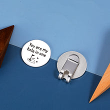 将图片加载到图库查看器,Golf Accessories for Men Golf Ball Marker with Magnetic Hat Clip Anniversary Christmas Valentines Gifts for Husband Boyfriend from Wife Girlfriend Birthday Gifts for Golf Lover You Are My Hole In One