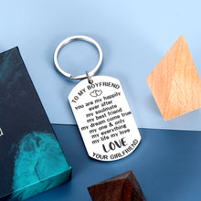 将图片加载到图库查看器,To My Boyfriend Valentine Anniversary Gifts Couple Keychain for Husband Him Fiance from Wife Her Fiancee Birthday Christmas Wedding Gift for Hubby Groom Men Jewelry