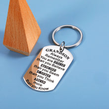 将图片加载到图库查看器,Grandson Gifts from Grandma Grandpa Christmas Gifts for Teenage Boys Inspirational Gifts for Men Kids Teen Him Keychain Birthday Graduation Back to School Stocking Stuffers for Boys Motivational Gifts