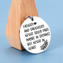 将图片加载到图库查看器,Fathers Day Gift from Daughter Dad Keychain Birthday Christmas Thanksgiving Presents Charm for Daddy Step Dad Husband from Step Daughter Wife Fathers and Daughters Never Truly Part Key Ring for Him