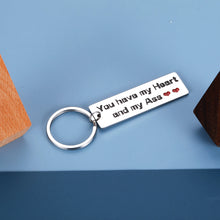 将图片加载到图库查看器,Boyfriend Gifts Anniversary Keychain for Him Husband Fiance from Girlfriend Wife Fiancee Valentine's Day Birthday Christmas Couple Present Engagement Wedding Keyring You Have My Heart Jewelry for Men