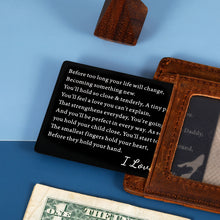 将图片加载到图库查看器,New Dad Wallet Insert Card Father to Be Fathers Day Gift for Men from Wife Pregnancy Baby Announcement Gifts for Him Fiance New Father Soon to Be Daddy First Time Dads Gifts from New Mommy Christmas