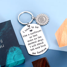 将图片加载到图库查看器,Valentines Day Gifts for Kids Sunflower Decor Inspirational Keychain for Daughter Son Women BFF Birthday Graduation Coming-of-age Gift for Teen Girls Boys from Mom Daddy Jewelry