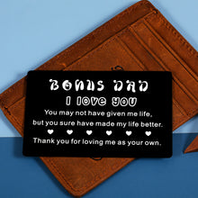 将图片加载到图库查看器,Bonus Dad Father Day Gifts from Son Daughter, Stepdad Gifts Wallet Insert Card for Men Him from Kids, Birthday Wedding Gifts for Bonus Dad Stepdad Papa, Best Bonus Dad Ever Wallet Insert Decor