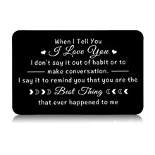 将图片加载到图库查看器,Husband Wife Wallet Insert Card Anniversary Wedding Gifts for Her Him I Love You Birthday Gifts for Boyfriend Girlfriend Engagement Gifts for Fiance Bride from Fiancee Groom Valentine Christmas Gifts