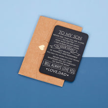 将图片加载到图库查看器,To My Son Birthday Graduation Valentines Gifts Inspirational Wallet Insert Card for Son from Daddy Step Dad Back to School Christmas Present for Teen Boys Weeding Gift for Groom Him Men