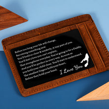 将图片加载到图库查看器,New Dad Wallet Insert Card Father to Be Fathers Day Gift for Men from Wife Pregnancy Baby Announcement Gifts for Him Fiance New Father Soon to Be Daddy First Time Dads Gifts from New Mommy Christmas