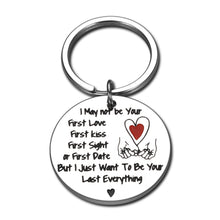 将图片加载到图库查看器,Couple Gifts-keychain For Men Boyfriend Fiance Unisex Present From Girlfriend Wife Fiancee I May Not Be Your First Love Anniversary Valentine's Day Birthday Pendant for Him Her Keyring