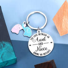 将图片加载到图库查看器,Aunt Niece Gifts Keychain Birthday Valentine thank you gifts for Auntie Niece Women Thanksgiving Christmas Pendant the Love Between an Aunt and Niece Knows No Distance Wedding Jewelry for Her