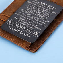 将图片加载到图库查看器,To My Son Birthday Graduation Valentines Gifts Inspirational Wallet Insert Card for Son from Daddy Step Dad Back to School Christmas Present for Teen Boys Weeding Gift for Groom Him Men