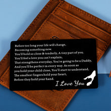 将图片加载到图库查看器,New Dad Wallet Insert Card Father to Be Fathers Day Gift for Men from Wife Pregnancy Baby Announcement Gifts for Him Fiance New Father Soon to Be Daddy First Time Dads Gifts from New Mommy Christmas