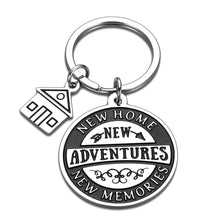 将图片加载到图库查看器,Housewarming Gift Keychain for New Homeowners Neighbors Moving in First Home Present from Friends Realtors New Home New Adventures New Memories Keyring Pendant for Him Her