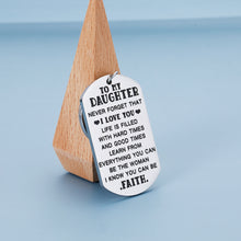 将图片加载到图库查看器,To My Daughter Gifts Keychain from Mom Dad Inspirational Key Ring for Teens Girls Birthday Christmas Pendant from Stepmother Stepfather Family Graduation New Year Present Charm for Women Her