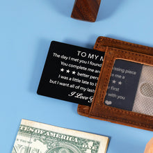 将图片加载到图库查看器,To My Man Wallet Insert Card I Love You Gifts for Boyfriend Husband Anniversary Birthday Gifts for Him from Girlfriend Wife Engagement Wedding Gift Card for Groom Fiance from Bride Fiancee
