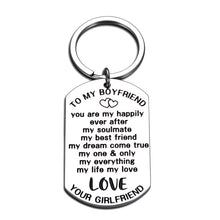 将图片加载到图库查看器,To My Boyfriend Valentine Anniversary Gifts Couple Keychain for Husband Him Fiance from Wife Her Fiancee Birthday Christmas Wedding Gift for Hubby Groom Men Jewelry
