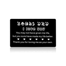 将图片加载到图库查看器,Bonus Dad Father Day Gifts from Son Daughter, Stepdad Gifts Wallet Insert Card for Men Him from Kids, Birthday Wedding Gifts for Bonus Dad Stepdad Papa, Best Bonus Dad Ever Wallet Insert Decor