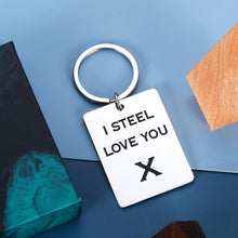 将图片加载到图库查看器,11 Years Anniversary Wedding Gifts for Him Her I Steel Love You Gifts Keychain for Husband Wife Boyfriend Girlfriend Funny Couple Marriage Gifts for Hubby Wifey Birthday Valentines Christmas Presents