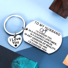 将图片加载到图库查看器,Christmas Gifts for Husband from Wife Stocking Stuffers for Men Hubby I Love You Gifts Keychain Him Boyfriend Anniversary Valentine Gifts for Fiancé Birthday Wedding Gifts for Groom from Women Bride