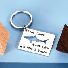 将图片加载到图库查看器,Shark Gifts for Women Inspirational Shark Keychain for Him Shark Items for Shark Lovers Divers Present for Best Friends Men Her Birthday Gift for Coworker Colleague Live Every Week Like Its Shark Week