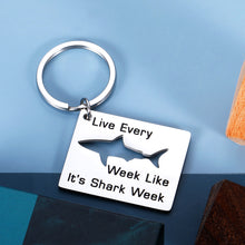 将图片加载到图库查看器,Shark Gifts for Women Inspirational Shark Keychain for Him Shark Items for Shark Lovers Divers Present for Best Friends Men Her Birthday Gift for Coworker Colleague Live Every Week Like Its Shark Week