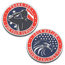 将图片加载到图库查看器,Double-Sided Thank You for Your Service Military Coin Military Gifts for Men Women Appreciation Gifts for Veterans Soldier Thank You Gifts Friend Dad Uncle Son Teens Deployment Retirement Veterans Day