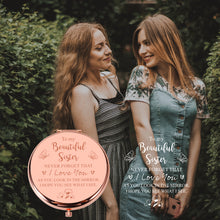 将图片加载到图库查看器,Sisters Gifts from Sister Rose Gold Compact Mirror Sister Christmas Gifts for Women Friends Sister in Law Stocking Stuffers for Teen Girls Birthday Graduation Valentines Day Sister Gifts from Brother