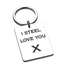 将图片加载到图库查看器,11 Years Anniversary Wedding Gifts for Him Her I Steel Love You Gifts Keychain for Husband Wife Boyfriend Girlfriend Funny Couple Marriage Gifts for Hubby Wifey Birthday Valentines Christmas Presents