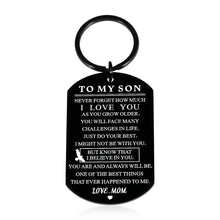 将图片加载到图库查看器,Teen Boys Gift Ideas Son Gifts from Mom Inspirational Keychain for Him Son-in-Law Stepson Birthday Christmas Stocking Stuffers for Teens Valentines Day Gifts for Kids Graduation Gifts Back to School