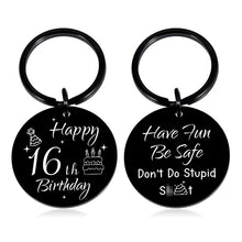 将图片加载到图库查看器,Gifts for 16 Year Old Boy Girl Double-Sided Dont Do Stupid Keychain Love Mom Dad Teen Girls Gift Ideas 16th Birthday Gifts for Him Her Christmas Stocking Stuffers for Teen Boys Son Daughter Grandson