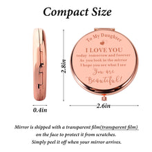 将图片加载到图库查看器,Daughter Gift from Mom Dad Rose Gold Compact Makeup Mirror Stocking Stuffers for Teen Girls Daughter in Law Gifts for Daughter Birthday Valentines Day Graduation Teen Girls Gift Ideas