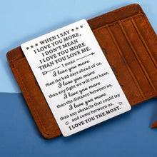 将图片加载到图库查看器,Valentine Cards Gifts for Him Boyfriend Anniversary Card Wallet Inserts Birthday Gift Card I Love You Gifts for Him Valentines Day Gifts for Husband Christmas Gifts for Men Wedding Gifts for Couple