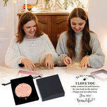 将图片加载到图库查看器,Daughter Gift from Mom Dad Rose Gold Compact Makeup Mirror Stocking Stuffers for Teen Girls Daughter in Law Gifts for Daughter Birthday Valentines Day Graduation Teen Girls Gift Ideas
